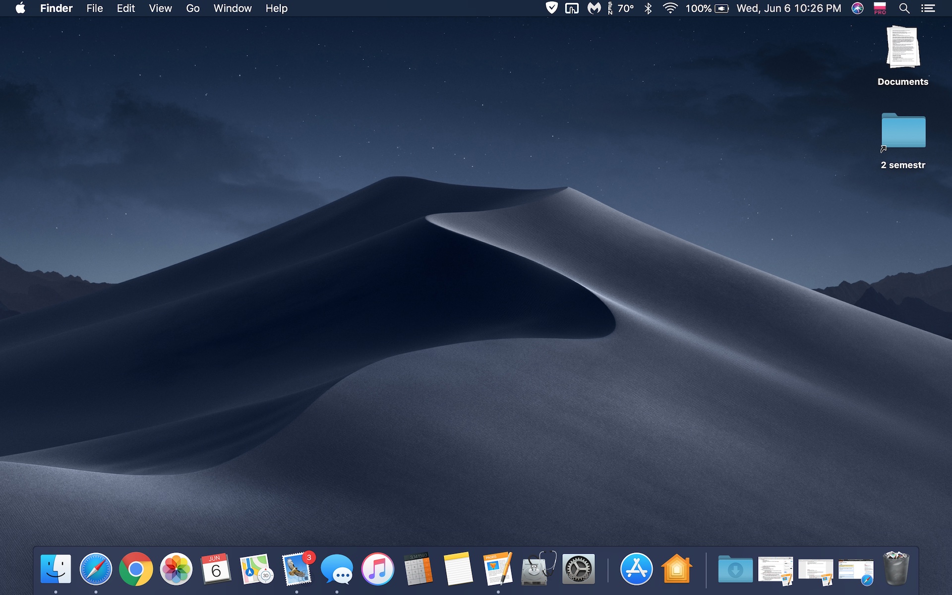 macOS 10.14 Mojave Dark Mode Desktop (2018)